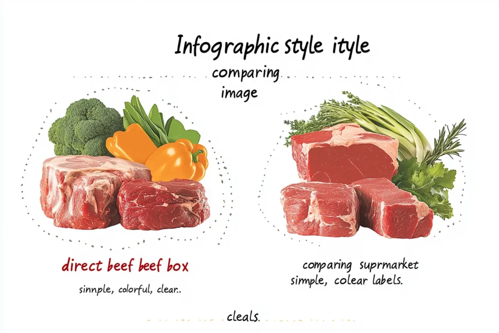 Preisvergleich von Supermarkt-Fleisch und Farmfleisch