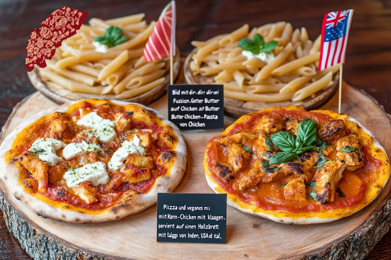 Butter Chicken in Fusion-Varianten wie Pizza, Pasta und vegane Tofu-Version