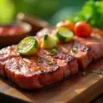 Gegrillte Rindfleischspieße mit Paprika