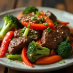 Asia-Rindfleischpfanne mit Chuck Eye, Gemüse und Sauce