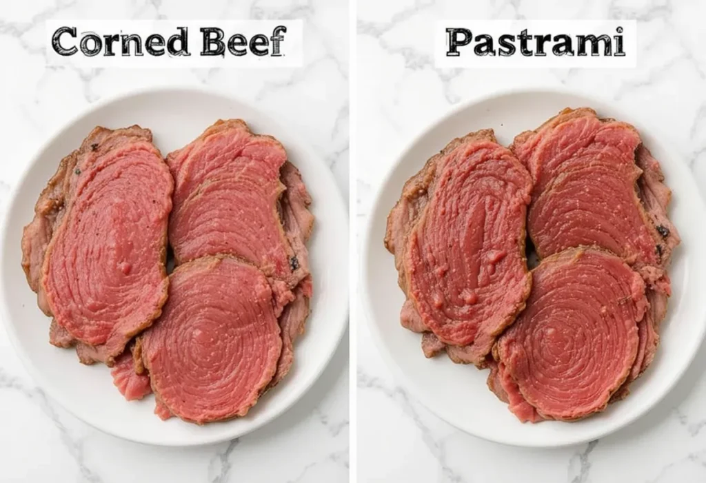 Corned Beef und Pastrami nebeneinander