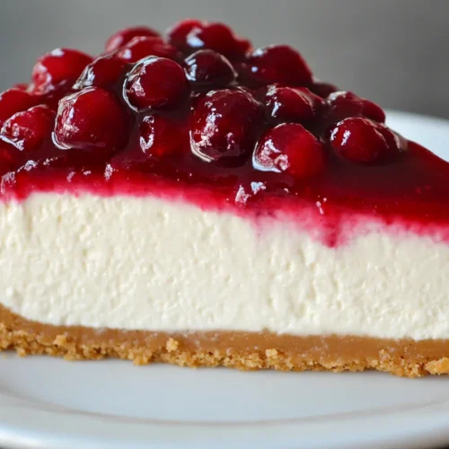 Ein perfektes Stück ungebackener Käsekuchen auf einem Teller