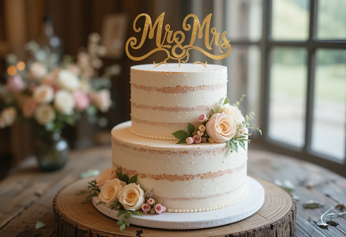 Hochzeitstorte mit individuellem Topper