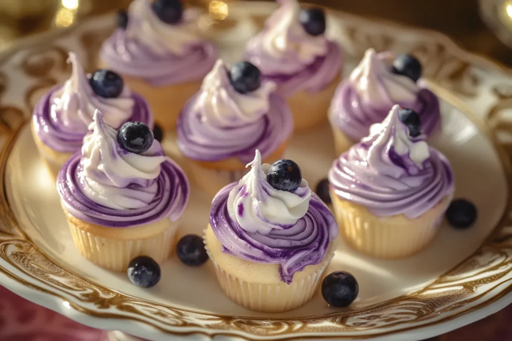 Mini blueberry cheesecake cupcakes