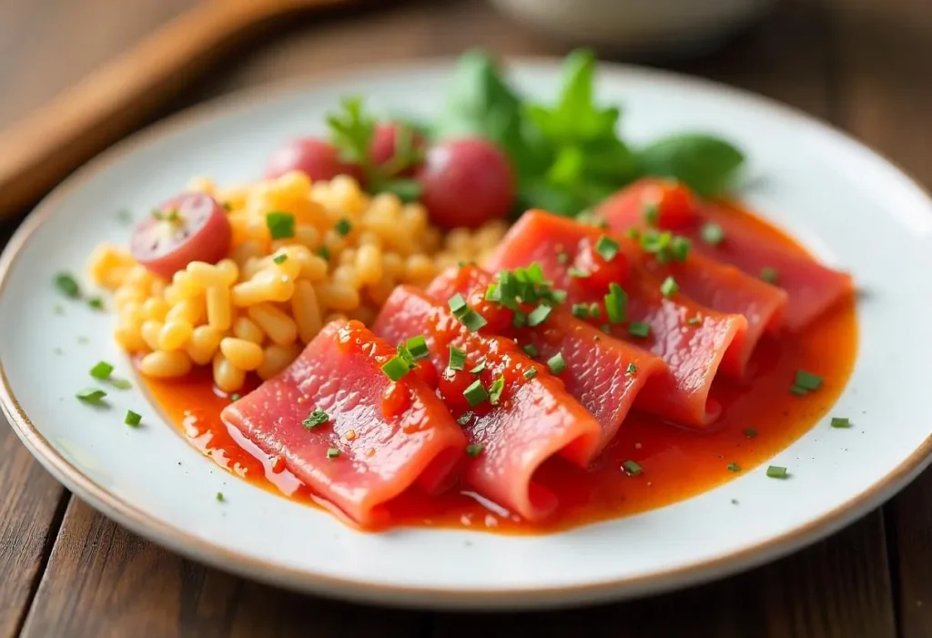 Rindergeschnetzeltes in Paprika-Rahmsoße