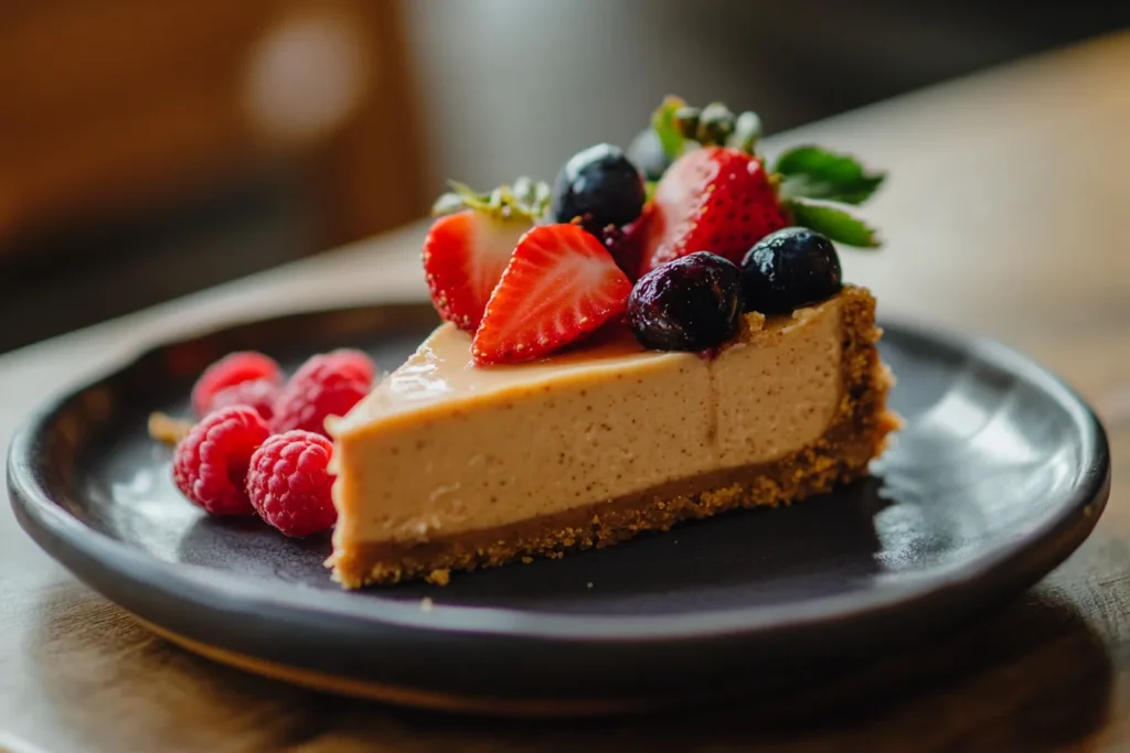 Vegan cheesecake strawberry cake