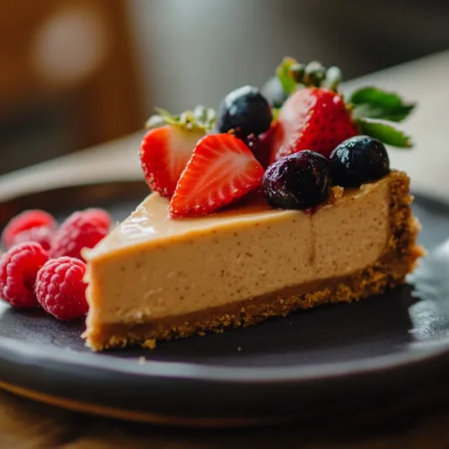Vegan cheesecake strawberry cake