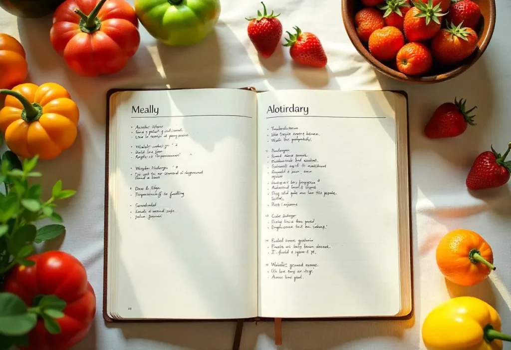 Basische Rezepte auf einem Wochenplan