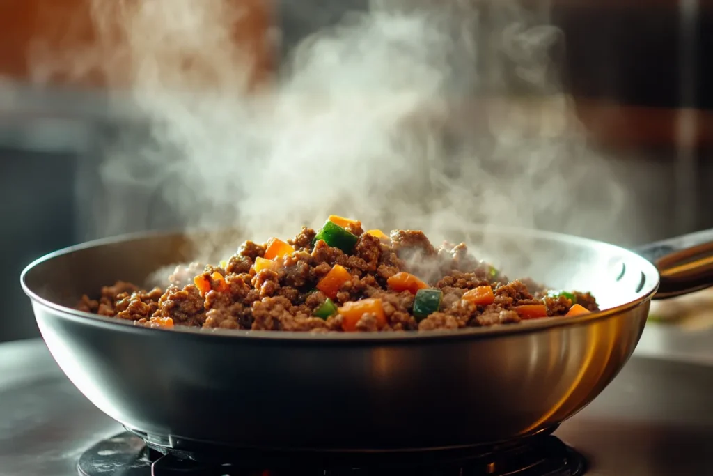 Hackfleisch wird im Thermomix angebraten