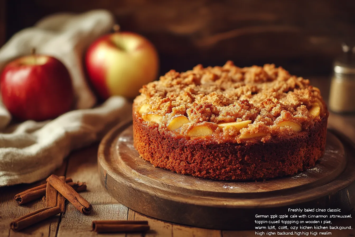 Klassischer Apfelkuchen frisch aus dem Ofen