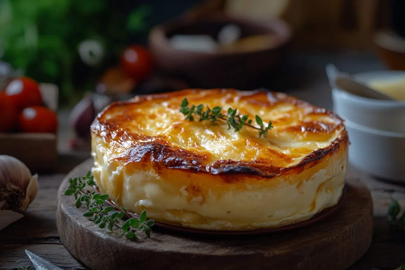 Käsekuchen mit typischen Backfehlern und Rissen