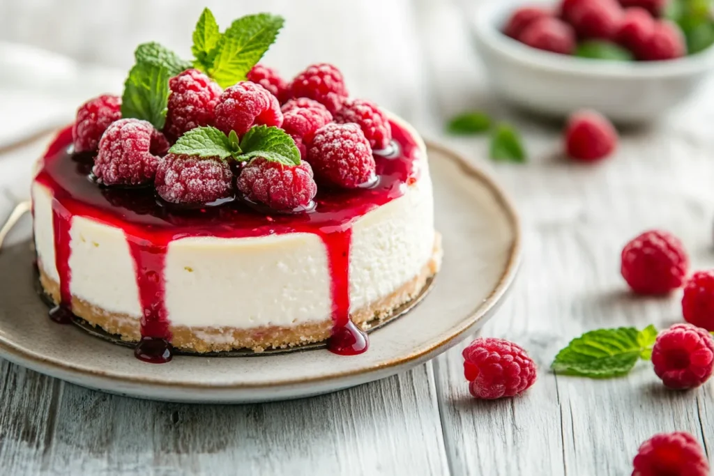 Thermomix Käsekuchen mit Himbeerspiegel