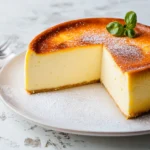 Klassischer deutscher Käsekuchen mit Mürbeteigboden