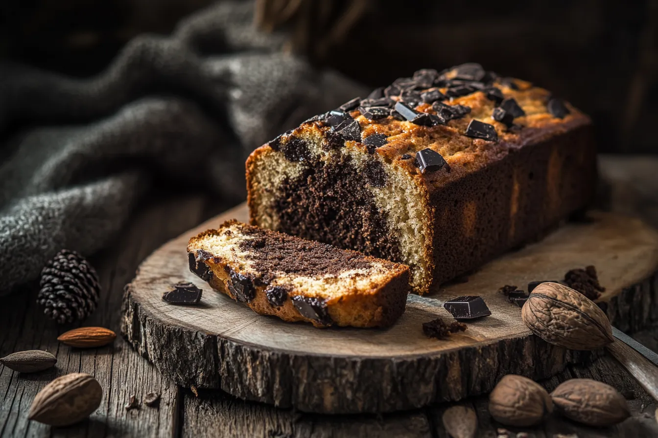 Saftiger Travel Cake auf einem Schneidebrett