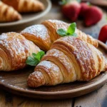 Süße Knack und Back Croissants mit Marmelade und Schokolade