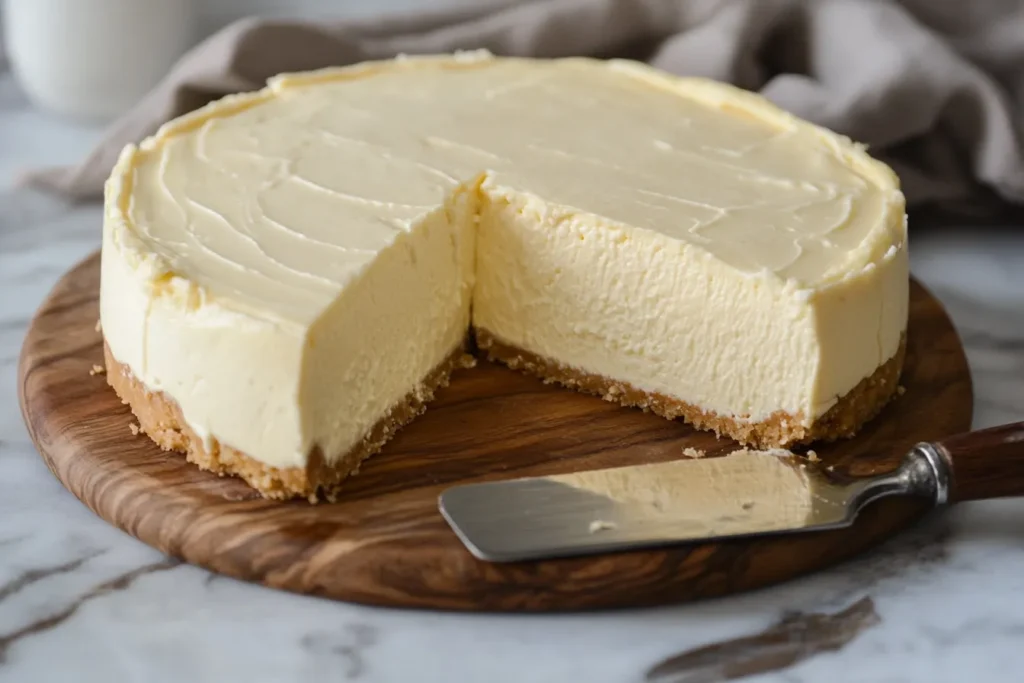 Geschnittener Cheesecake mit sauberen Rändern