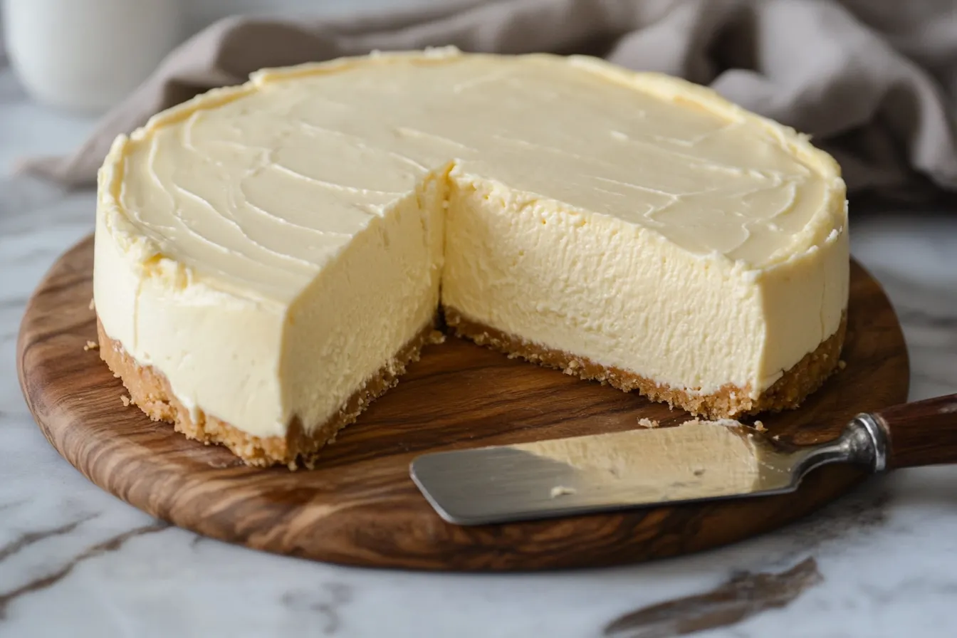 Geschnittener Cheesecake mit sauberen Rändern