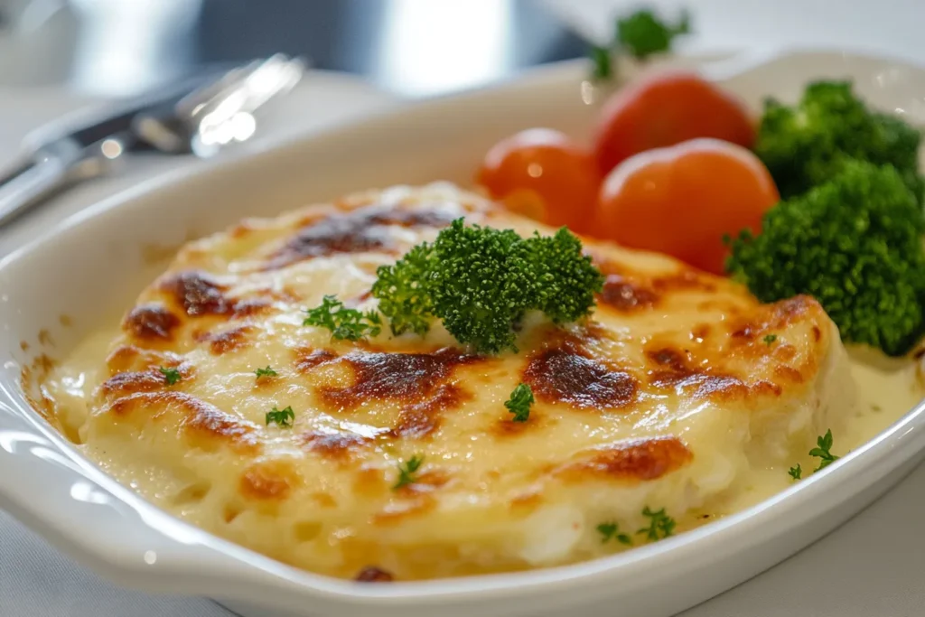 Beilagenteller mit Gemüse und Kartoffelgratin