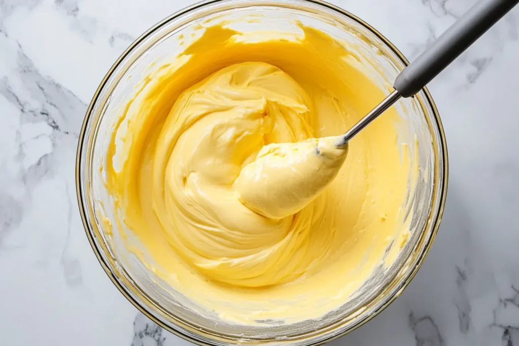 Quarkmasse im Thermomix während des Mixvorgangs