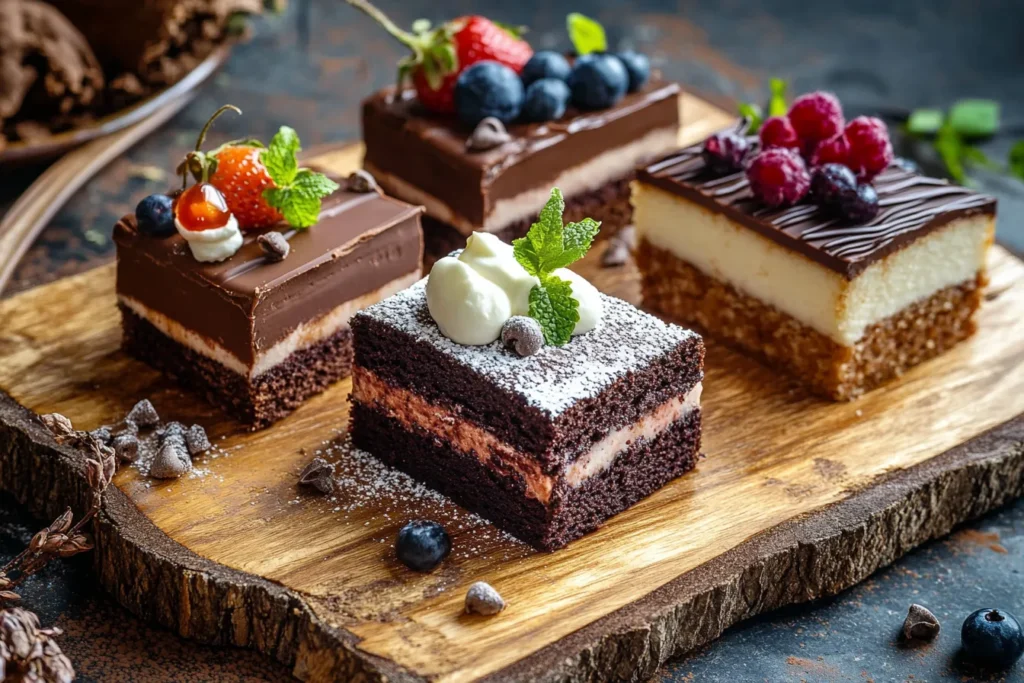 Drei Sorten von Travel Cakes nebeneinander