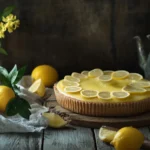 „Frisch gebackener Zitronenkuchen mit Glasur“