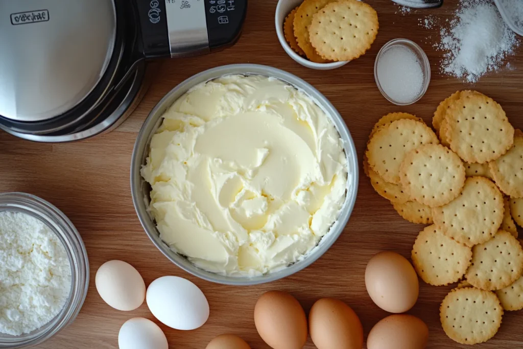 Thermomix mit vorbereiteten Zutaten für Käsekuchen
