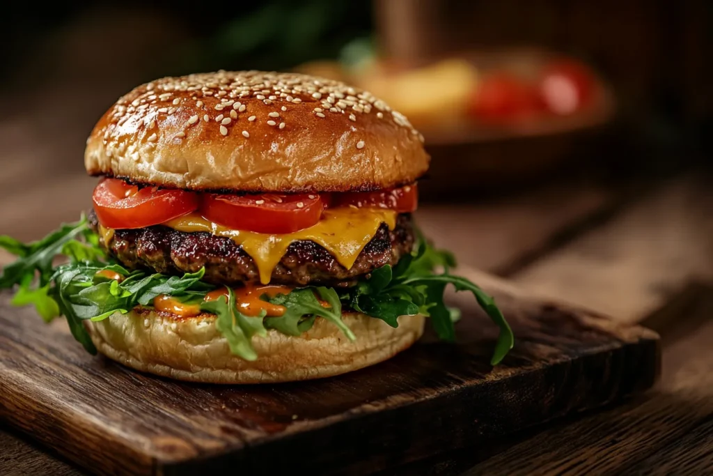 „Burger mit cremiger Sauce“