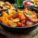 Knusprige Airfryer Rezepte auf einem Tisch serviert