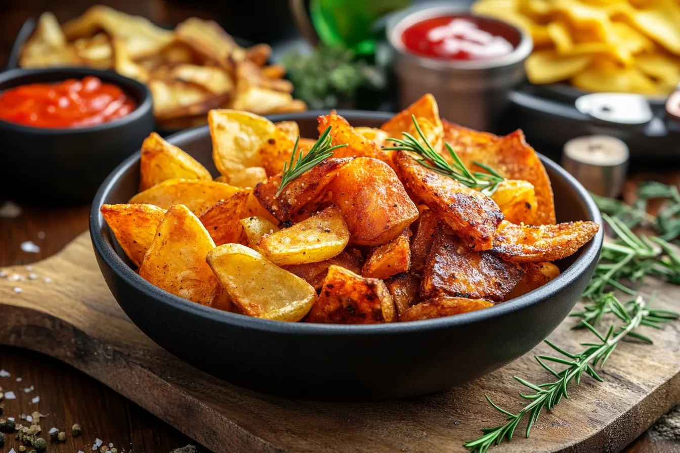 Knusprige Airfryer Rezepte auf einem Tisch serviert