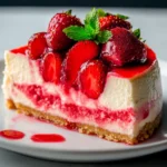 Saftiger Cheesecake Strawberry Cake mit frischen Erdbeeren