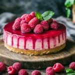 Himbeer No Bake Cheesecake mit Fruchtspiegel