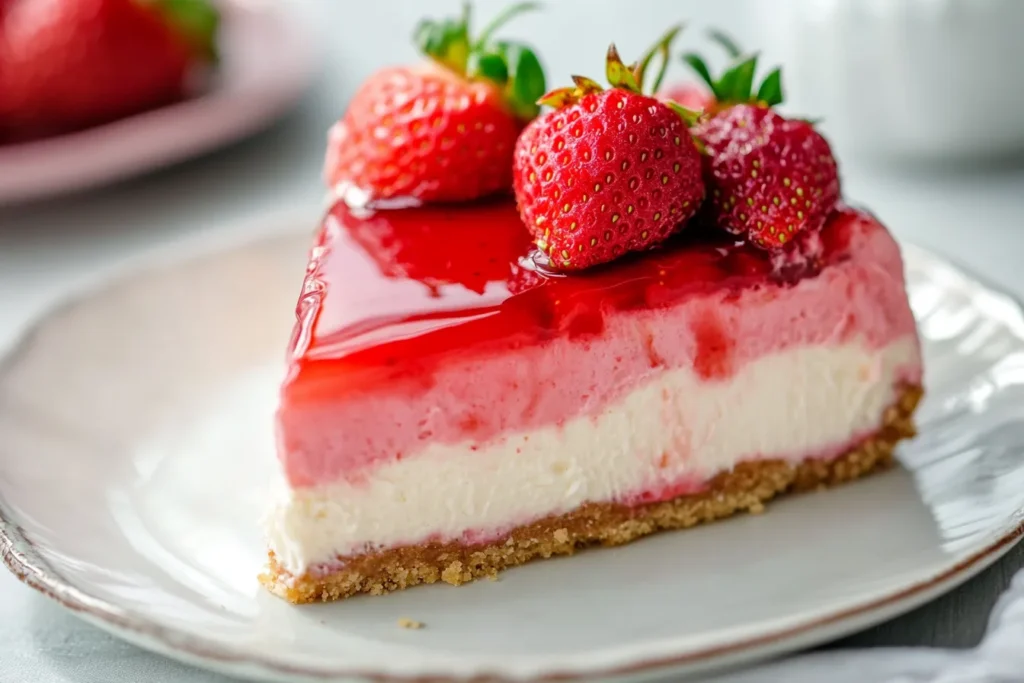 Angeschnittenes Stück Cheesecake Strawberry Cake